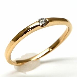◆K18 天然ダイヤモンドリング◆M 約1.4g 約9.5号 diamond ring指輪 EA2/EA2