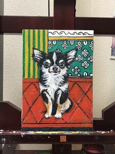 チワワ アクリル画 動物 犬 絵画