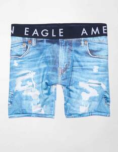 * AE アメリカンイーグル ボクサーブリーフ トランクス AEO Denim Print 6" Flex Boxer Brief XS / Light Blue *