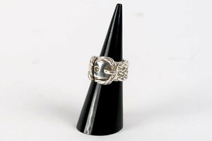【美品】HERMES エルメス シルバー ディアン ベルトリング 指輪 925 ブランドアクセサリー 50 10号 小物 雑貨【QN89】