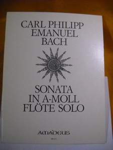 C.P.E.バッハ　ソナタ イ短調　フルート独奏楽譜　C.P.E.Bach Sonata a-moll　AMADEUS社　商品説明全文必読　異次元航法堂　輸入楽譜