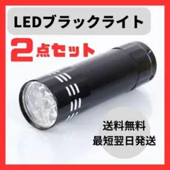 限定！ブラックライト 9LED UVライト 紫外線 釣り　蓄光　ネイル 硬化2個