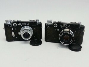 z761 旧ソ連 レンジファインダー カメラ フェド2 FED-2 フィルム 黒ボディ1:3.5 50mm 二台 まとめて