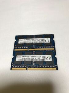 SK hynix KOREA 8GB kit 204ピン　ノートPCメモリー　4GB 2R×8 PC3L-12800S 1.35V×2