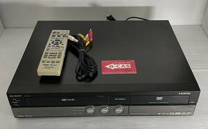 簡易動作確認済み SHARP シャープ VHS DVD HDDデッキ DV-ARV22 DVDレコーダー VHS一体型 リモコン AVケーブル B-CASカード付き B