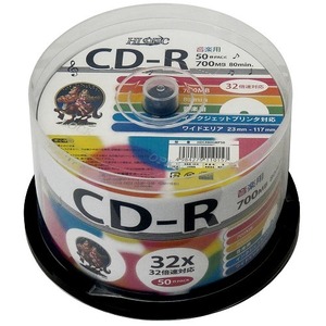 6個セット HI DISC CD-R 700MB 50枚スピンドル 音楽用 32倍速対応 白ワイドプリンタブル HDCR80GMP50X6 /l