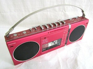1000円スタート ラジカセ AIWA アイワ CS-M1R マイクロカセットレコーダー ラジオ 赤 レッド オーディオ機器 レトロ 4 E9012