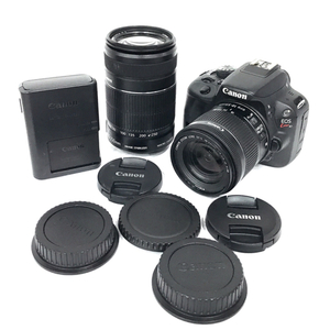 1円 CANON EOS Kiss X7 EF-S 18-55mm 1:4-5.6 IS STM 55-250mm 1:4-5.6 IS II デジタル一眼レフ カメラ Ｃ281025