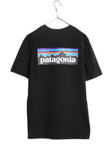 20年製 パタゴニア 両面 プリント 半袖 Tシャツ メンズ М / 古着 Patagonia アウトドア P6 ボックスロゴ バックプリント クルーネック 黒