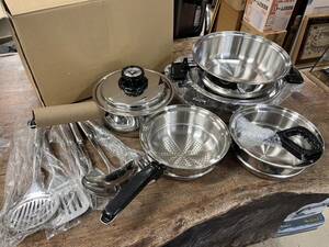 h2456 □未使用□ ウエストベンド社 COOKBEST COOKWARE クックベスト ステンレス製 鍋セット U.S.A 調理器具 まとめ売り