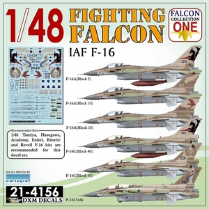 DXMデカール 21-4156 1/48 イスラエル空軍 F-16 ファイティングファルコン コレクション#1