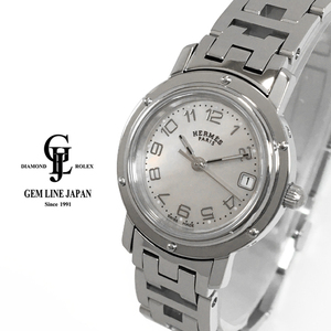 エルメス 美品 シェル文字盤 クリッパー CL4.210 レディース クォーツ 腕時計