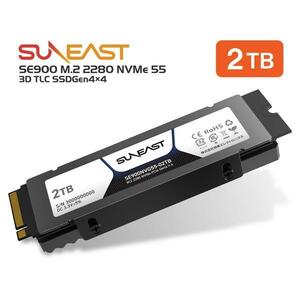 【１台限り】SUNEAST SE900NVG55-02TB 内蔵SSD M2 2280 NVMe 3D TLC SSDGen4×4 2TB ヒートシンク付　新品！