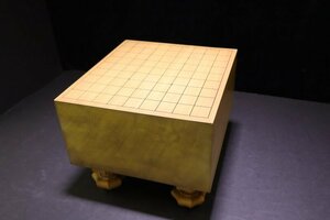 P276【現状品】足付 将棋盤 約36.5x32.5cm 盤厚み約17.2cm