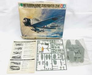 D5897*　TAMIYA　プラモデル　TAMIYA 1/48 MITSUBISH A6M2 ZERO FIGHTER(ZEKE)　日本海軍零式艦上戦闘機21型　プラモデル　模型　箱付き