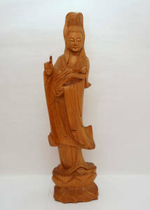 時代 木彫 仏像 聖観音菩薩像　高約61cm