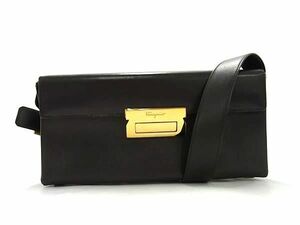 1円 ■美品■ Salvatore Ferragamo フェラガモ AQ-21 8736 レザー ワンショルダーバッグ 肩掛け レディース ブラウン系 FA3745