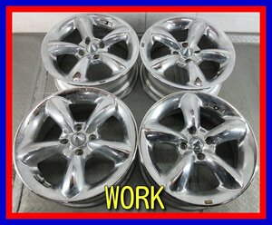 ■中古ホイール■　WORK GOOCARS 18インチ 7.5J ＋47 4H 114.3 アルミホイール AW 早い者勝ち クローム 激安 送料無料 D870