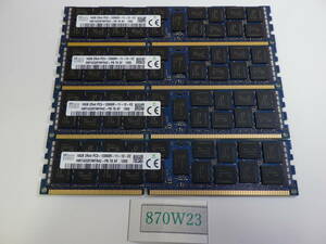 SKhynix KOREA 16GB 2Rx4 PC3-12800R-11-12 HMT42GR7MFR4C-PB 16GB x4枚=合計64GB 動作品保証#870W23