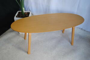 ぬ207　カリモク　リビングテーブル　テーブル　TA3610 MS　ローテーブル　オーバル　座卓テーブル　ライトブラウン　