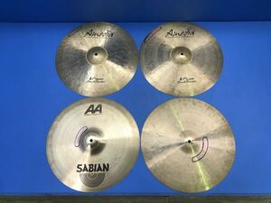 16【 Amedia / SABIAN 他 】シンバル 各種4枚セット Vigor Rock Series AA Medium Crash 他 打楽器 機材 器材 ドラム 120