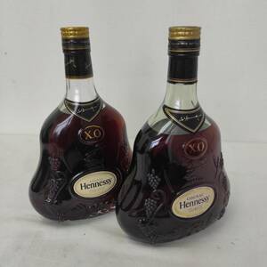 Y913-K50-376 2本セット Hennessy X.O ヘネシー XO コニャック クリアボトル ブランデー 古酒 700ml 40% 未開栓