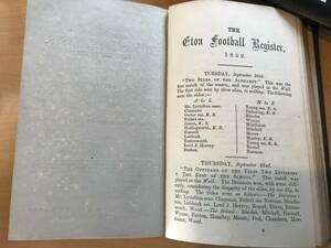 世界初/歴史的資料【英国 イートン校フットボール試合記録他合本 1859年】 ETON FOOTBALL REGISTER サッカー クリスマス他行事