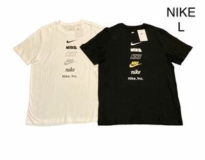 新品 正規品【NIKE/ナイキ】ナイキ NSW スウッシュ ロゴ Tシャツ ２枚セット◆L◆白 黒◆半袖Tシャツ◆ホワイト ブラック