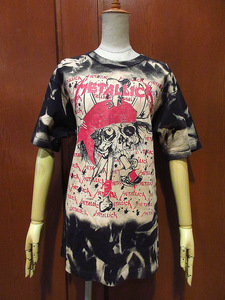 ビンテージ90’s●METALLICAブリーチ両面プリントTシャツsize L●220301s8-m-tsh-bn 1990sメタリカバンTロックバンドUSA製