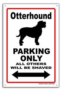 雑貨【Otterhound Dog/オッターハウンド】ドッグパーキング/ガレージサイン/メタルプレート/ブリキ看板/Tin Sign-168