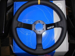 sparco JAPAN正規品 R345ステアリング(BKレザー/BKスポーク）**送料別途　*取り寄せ品