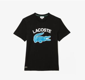 ラコステ ヘビーオンスコットンカレッジプリントTシャツ ネイビー　サイズ3（Mサイズ）新品　送料無料