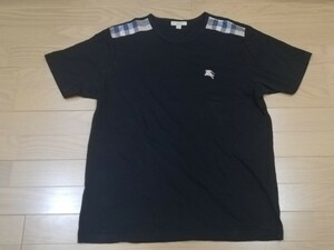 “BURBERRYバーバリー/BRITブリット ”【チェック生地切り替えデザインTシャツ】◆Ｌサイズ