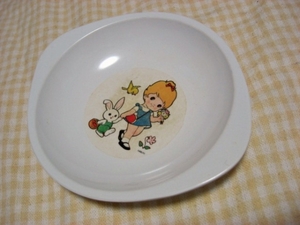 昭和レトロ　Silver　小皿　プラスチック皿　子ども用　イラスト　絵皿