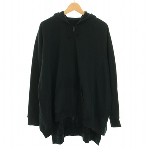 ヨウジヤマモト YOHJI YAMAMOTO 24SS 40/20 FRENCH TERRY ZIP-UP HOODIE パーカー 長袖 2 M 黒 ブラック /YT メンズ