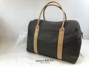 ☆ NINARICCI ニナリッチ　ボストンバッグ 約36cm グレー系ヴィンテージ　♯240121-1