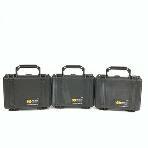 PELICAN 1150 CASE ペリカン 防水・防塵・耐衝撃 小型ハードケース まとめ3点セット 本体外寸(公称値):W240 H109 D198(mm)＊現状品【TB】