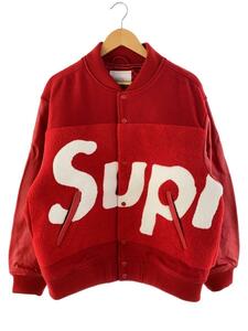 Supreme◆24SS/Big Logo Chenille Varsity Jacket Red/スタジャン/L/ウール/レッド