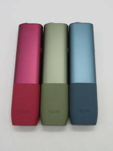 iQOS（アイコス）3点　ILUMA ONE　M0004　モスグリーン・アズールブルー・サンセットレッド　中古品　ユモ1－10A　