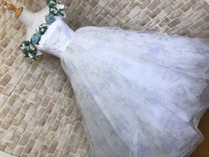 f15006■JEAN PAUL　衣装　ロングドレス　花柄チュール　フラワーモチーフ　フランス製　