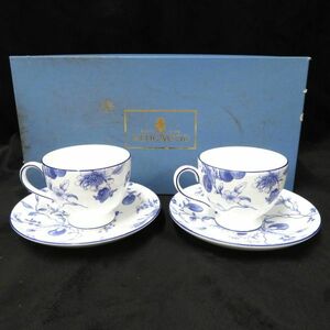 未使用保管品 WEDGWOOD/ウェッジウッド BLUE PLUM ブループラム カップ&ソーサー 2客セット　TORAY70th