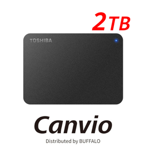 ★★送料無料★★ 美品　TOSHIBA　2TB　外付けポータブルHDD【テレビ録画/PC対応　USB3.2(Gen1)/3.1(Gen1)/3.0/2.0対応】東芝 Canvio 小型