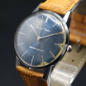 SEIKO CROWN セイコー クラウン Ref.15002 手巻 21石 変わり青文字盤 ジャンク 1961年 アンティーク 新品革ベルト メンズ腕時計