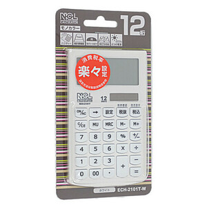 【ゆうパケット対応】ナカバヤシ 電卓 ハンディータイプ ECH-2101T-W ホワイト [管理:1100048952]