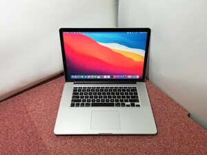 Apple MacBook Pro(Retina,15-inch Mid2015) OS 11.5.2 シルバー A1398 Core i7-4770HQ 2.2Ghz/16GB/256GB/Bluetooth/カメラ/充放電724回