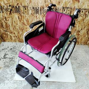 ●動作品 ケアテックジャパン CA-10SU 自走式 車いす Care-Tec Japan レッド 介助 介護 折り畳み式 軽量 車椅子 直接引取可 大阪市内 B925