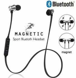 イヤホン　Bluetooth　ワイヤレスイヤホン　Bluetoothイヤホン　マグネット　防水　iPhone　新品　最安値　即日発送　送料込み　シルバー