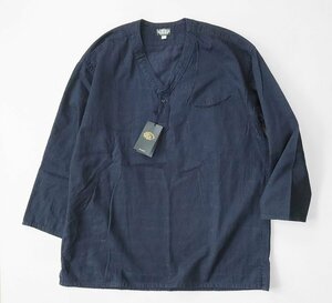 未使用 BLACK SIGN ◆ CROCODILE JAQUARD SURGEON SHIRT サージョンシャツ 44 ネイビー 七分袖 (BSSL-17110B) ブラックサイン A78◆G041