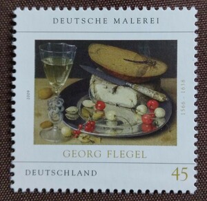 ドイツ　チーズとチェリーのある静物画 ジョージフレーゲル　 1完 絵画　美術　芸術　絵　未使用糊あり
