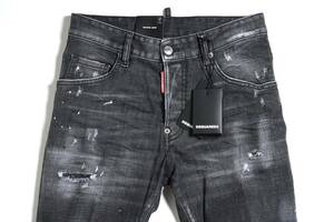 【新品正規品】8万 サイズ 42 Dsquared2 ディースクエアード SKATER JEAN S74LB1039 ブラックウォッシュ ラグジュアリー ストレッチ デニム